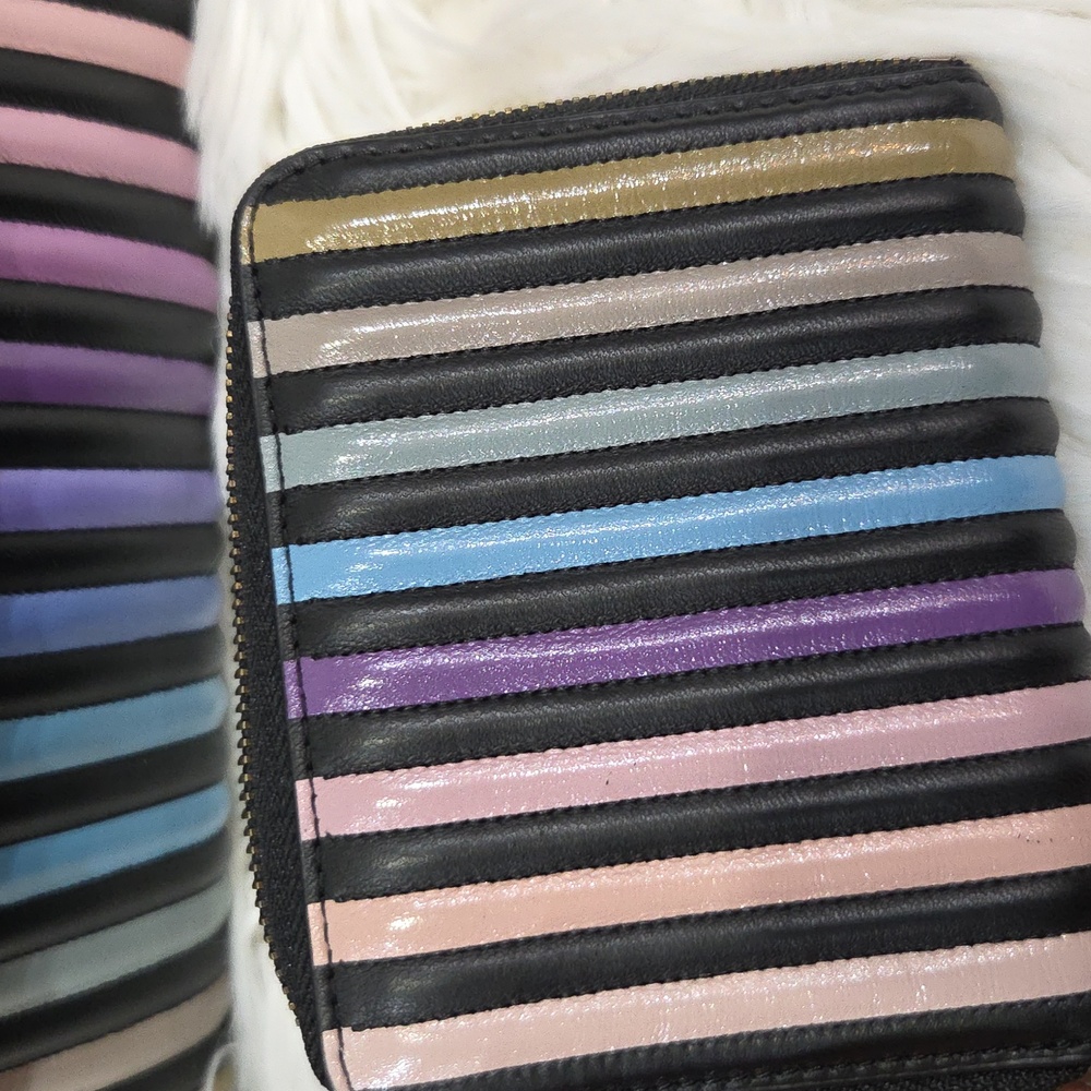 🌈🔹️COACH🔹️ Parker Ombrè Quilted Striped Multicolor Women's Bag + Wallet Set - Picture 7 of 17